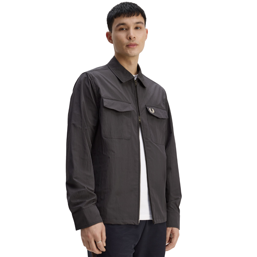 Fred Perry Zip Through Overshirt - Anchor Grey