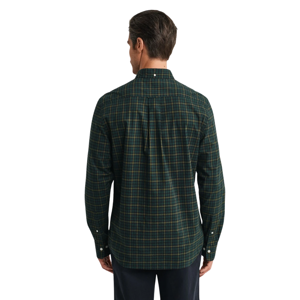 GANT Reg Classic Poplin Check Shirt - Tartan Green