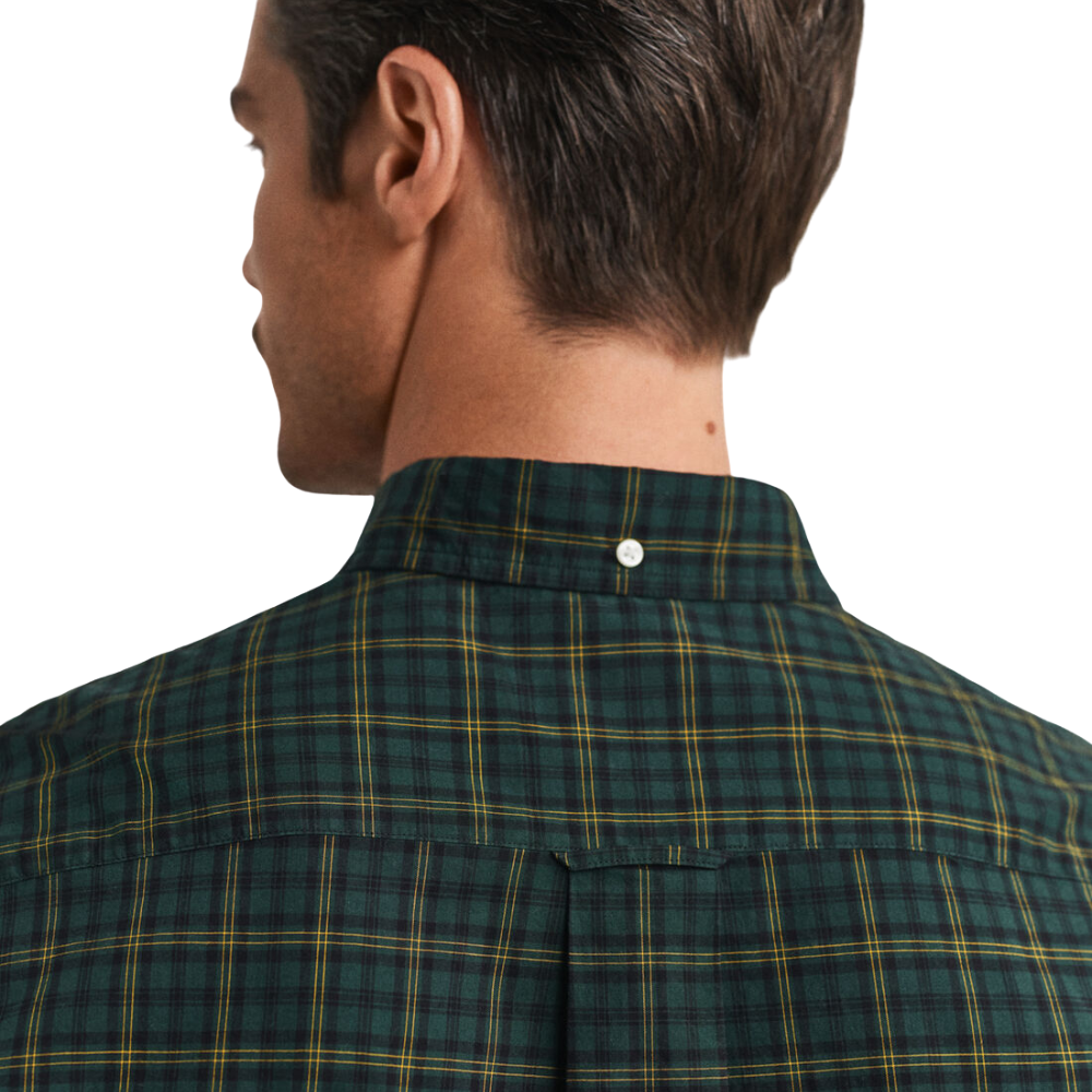GANT Reg Classic Poplin Check Shirt - Tartan Green