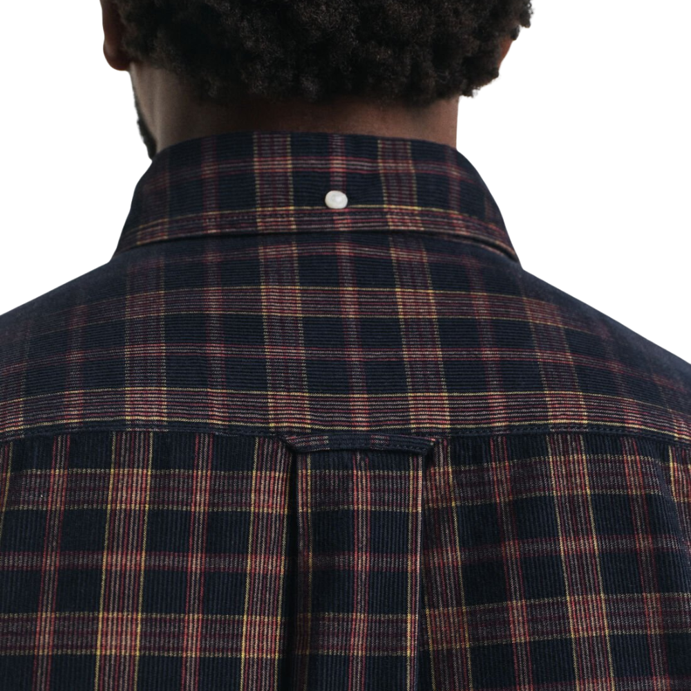 GANT Reg Corduroy Check Shirt - Evening Blue