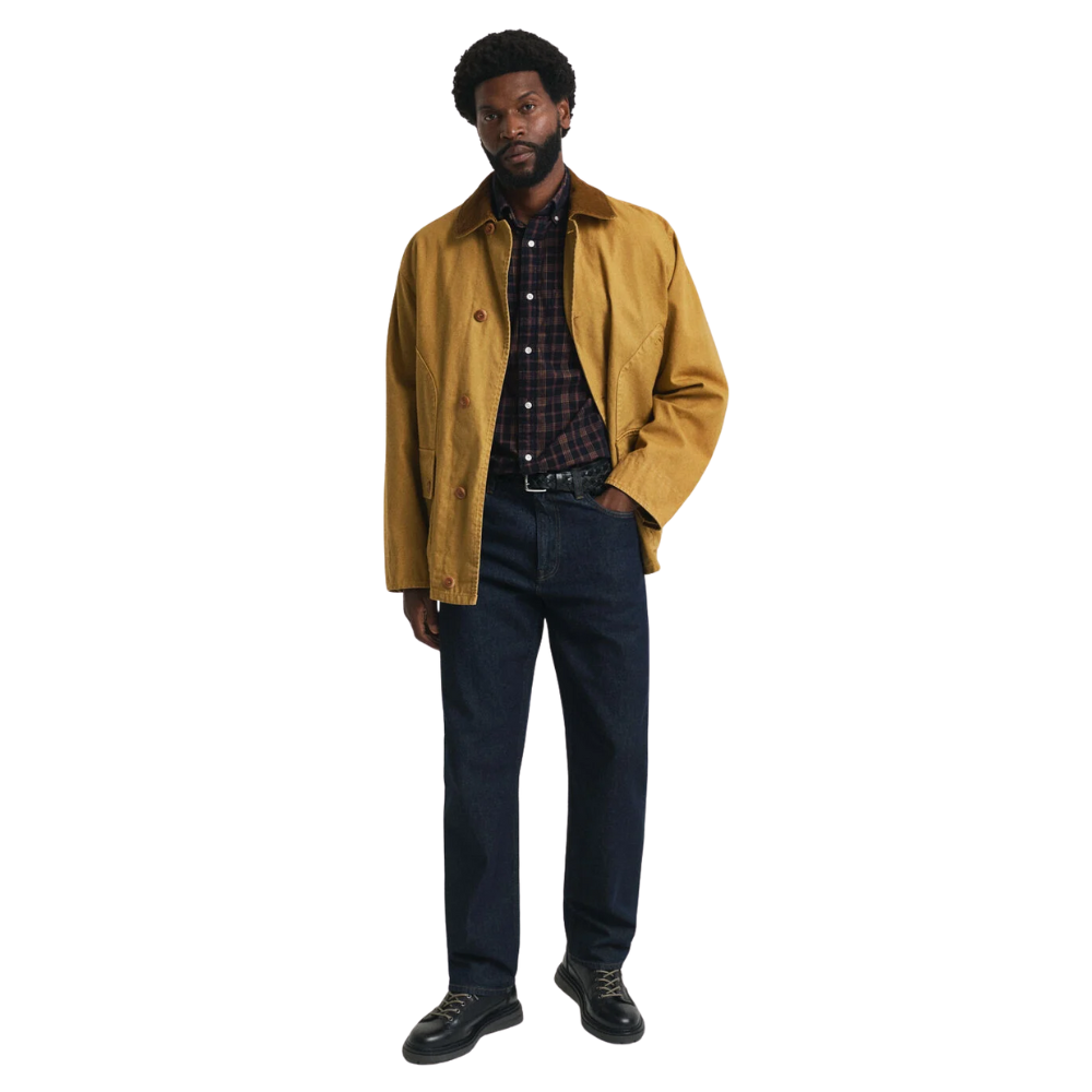 GANT Reg Corduroy Check Shirt - Evening Blue