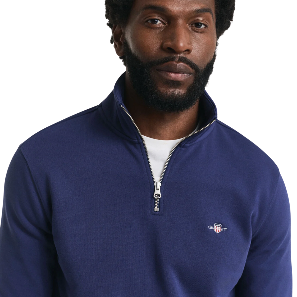 GANT Reg Shield Half Zip Sweat - Persian Blue
