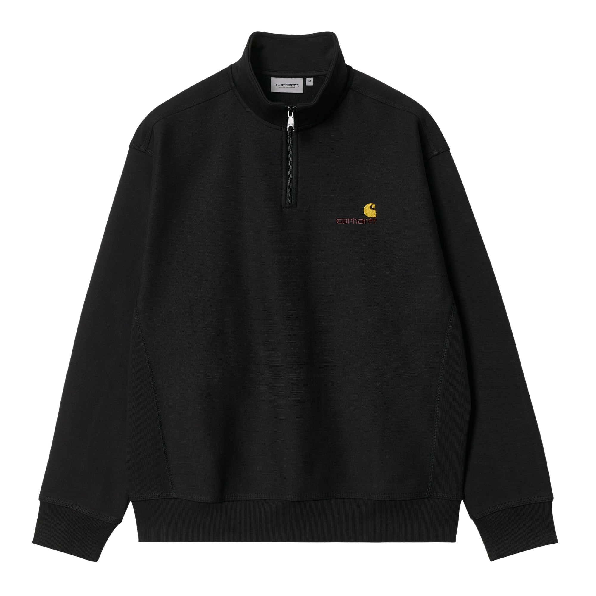 Carhartt WIP Half Zip American Script Sweat - Black