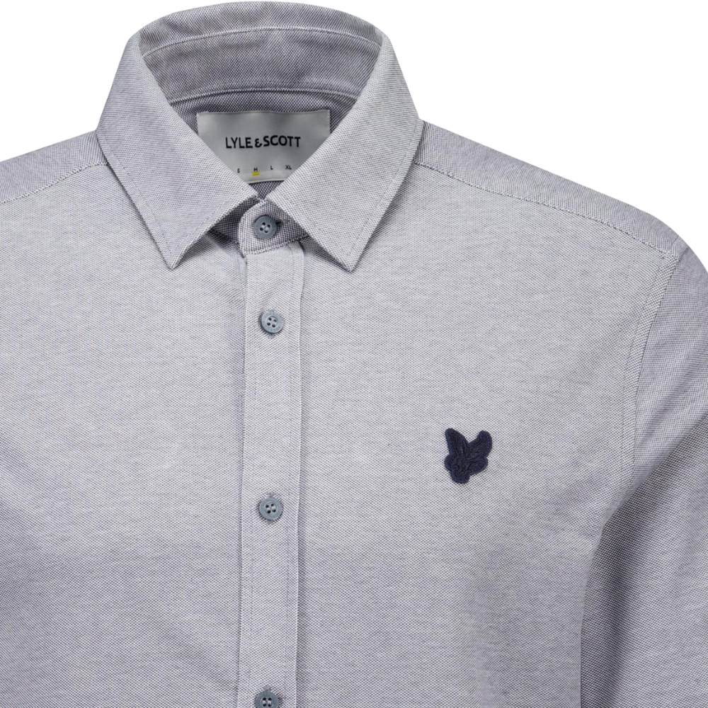 Lyle & Scott Pique Interlock Shirt - Chambray Blue