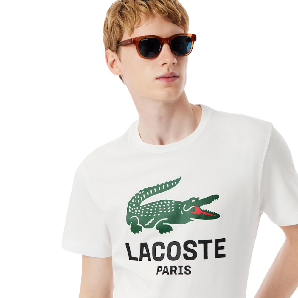 Lacoste Regular Fit Printed Jersey T-Shirt - White