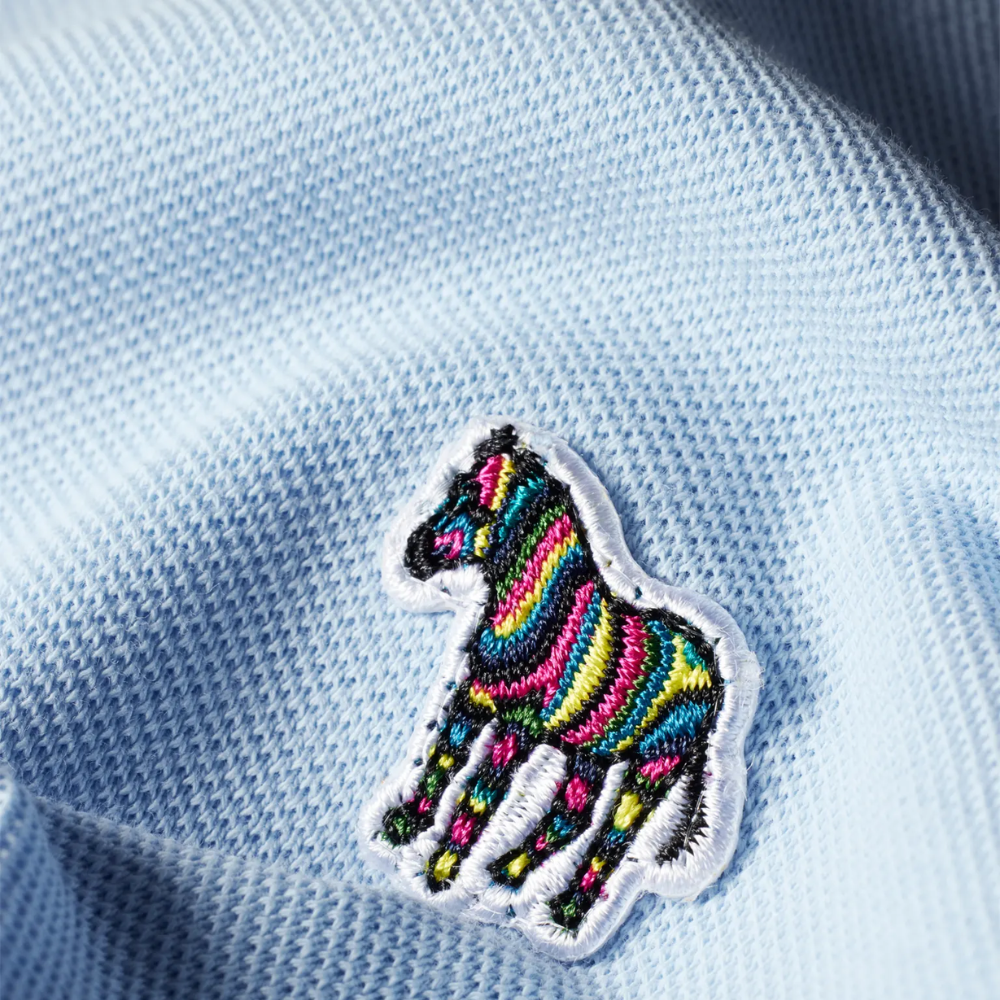 Paul Smith Reg Fit SS Polo Shirt Zebra - Light Blue