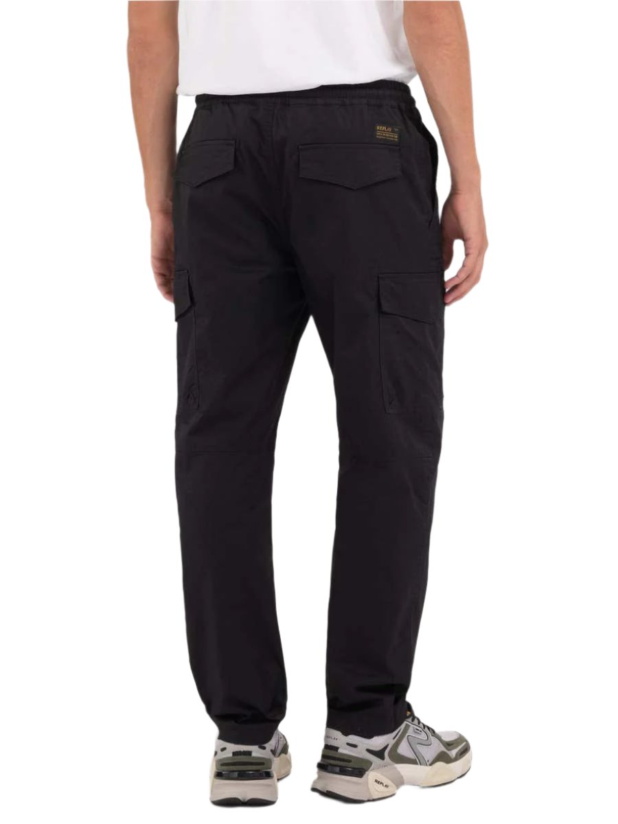 Elastic Waist Tapered Cargo Pant