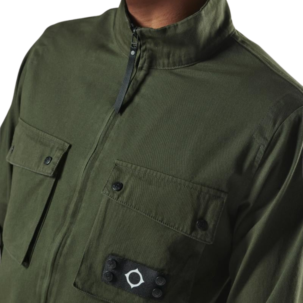 MA.STRUM Aerial Funnel Neck Overshirt - Oil Slick