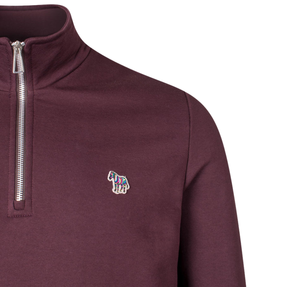 Paul Smith LS Reg Fit Half Zip Top Zebra - Red