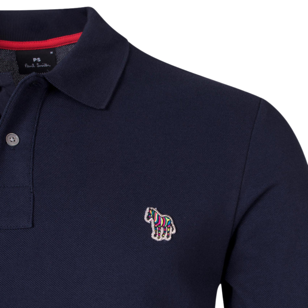 Paul Smith Reg Fit SS Polo Shirt Zebra - Dark Navy