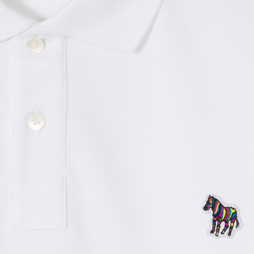 Paul Smith Reg Fit SS Polo Shirt Zebra - White