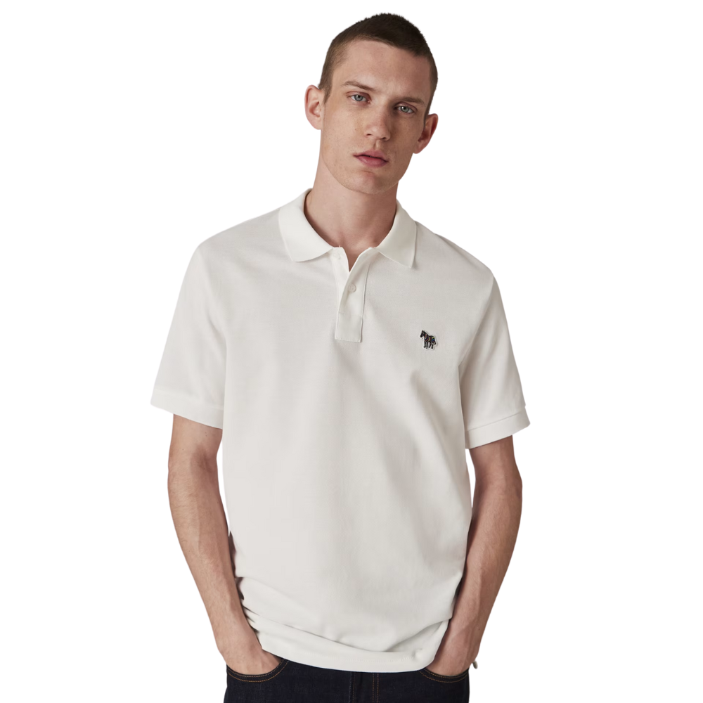 Paul Smith Reg Fit SS Polo Shirt Zebra - White