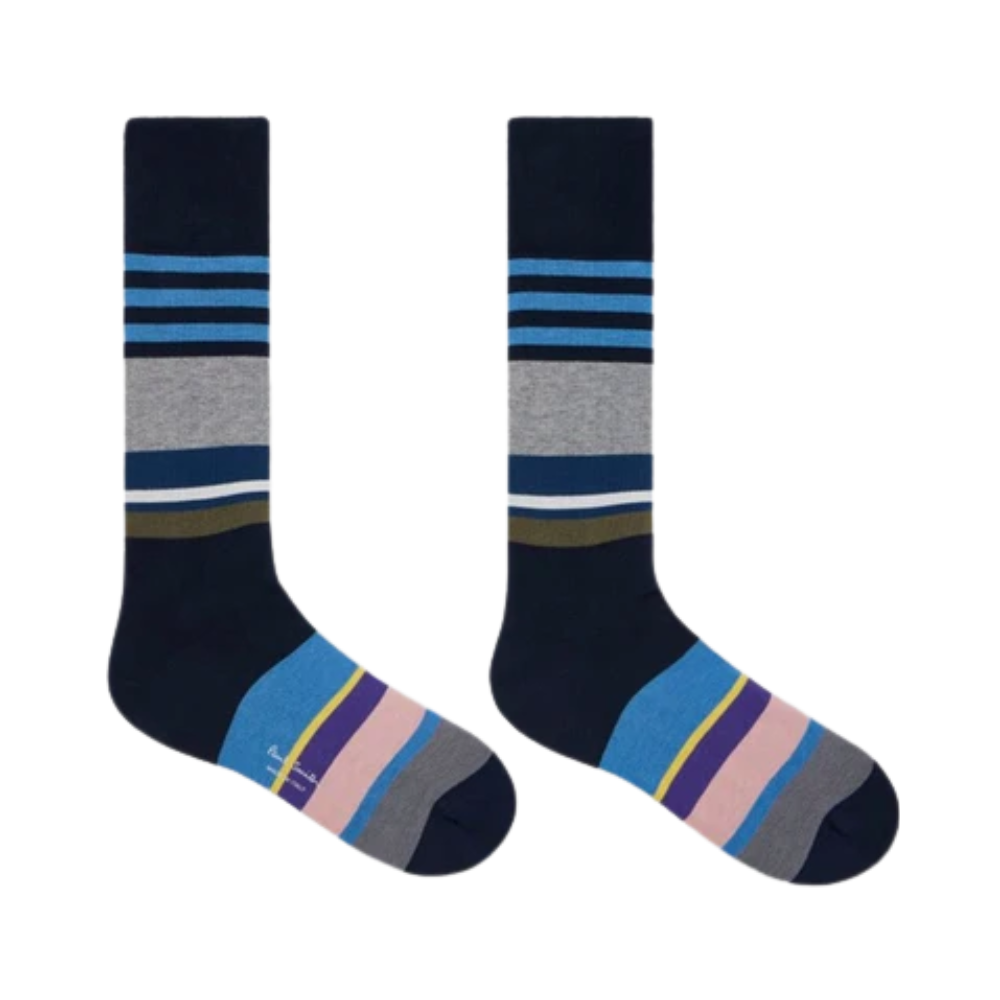 Paul Smith Socks Leon Stripe - Navy