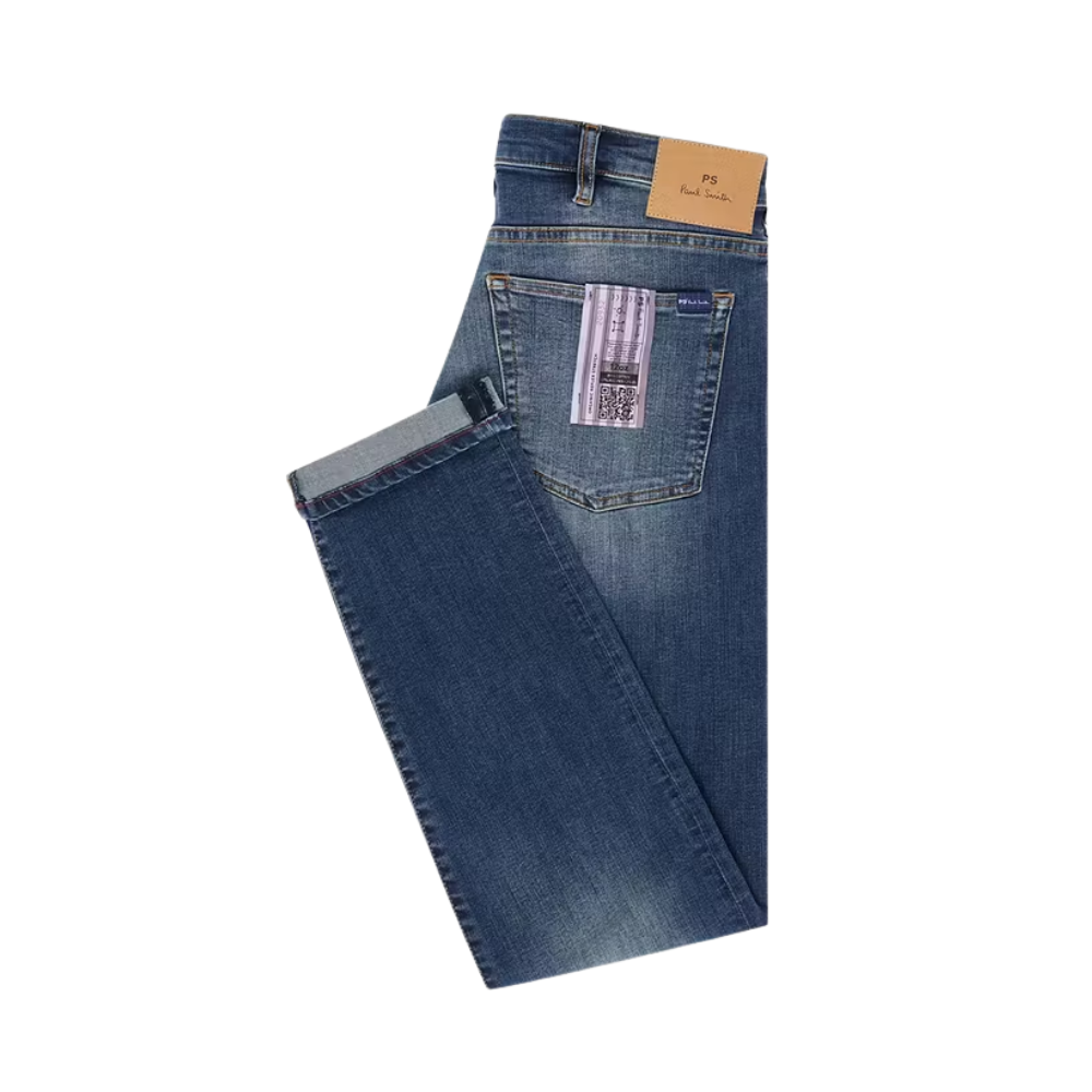 Paul Smith Tapered Fit Antique Wash Jeans - Mid Wash