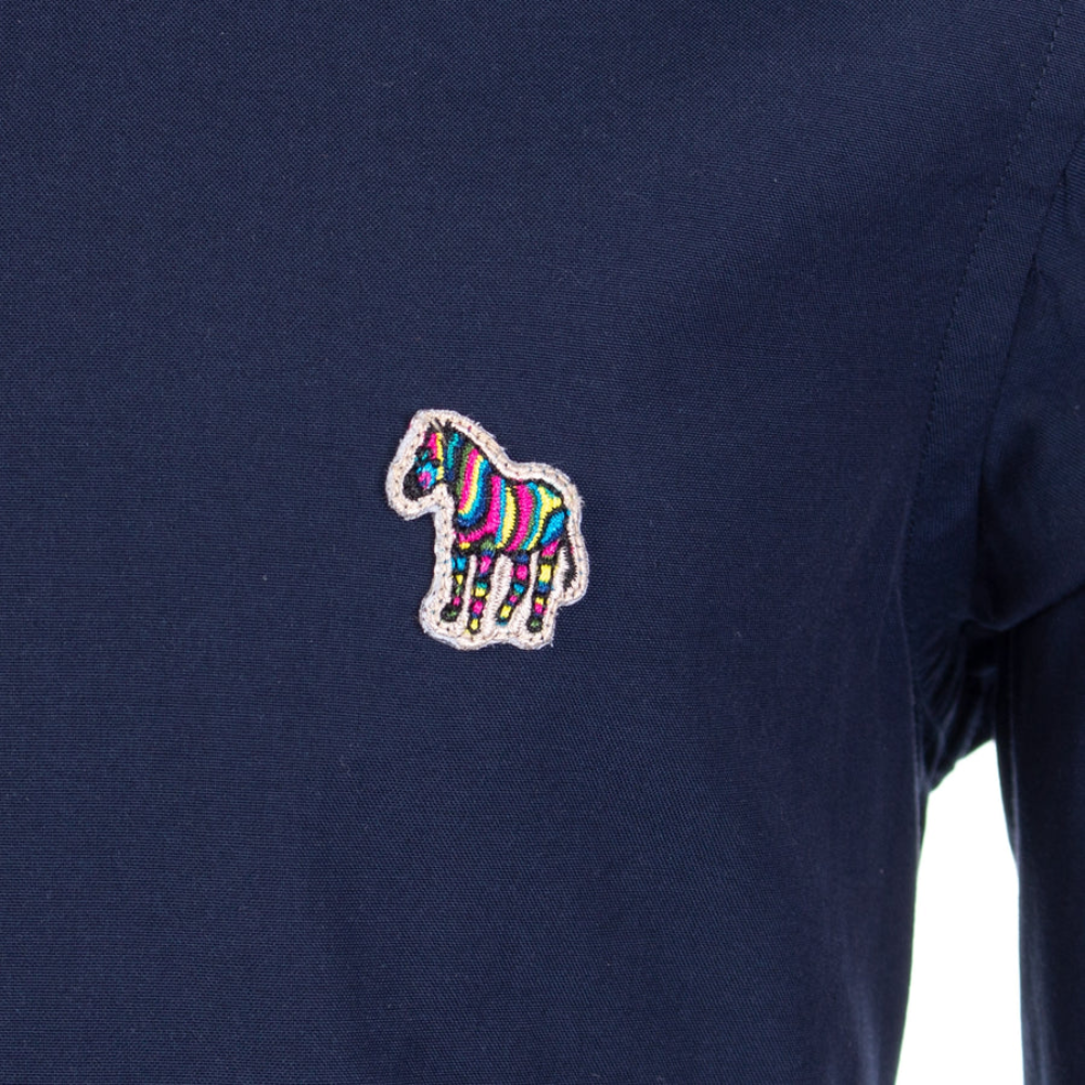 Paul Smith LS Tailored Fit Shirt Zebra Badge - Inky