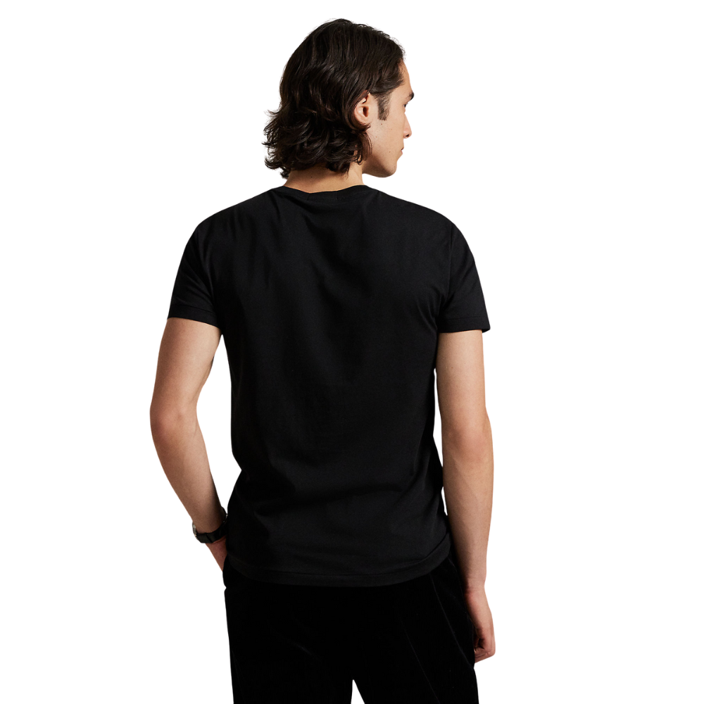 Ralph Lauren Custom Slim Fit Polo Holiday Bear Jersey T-Shirt - Black