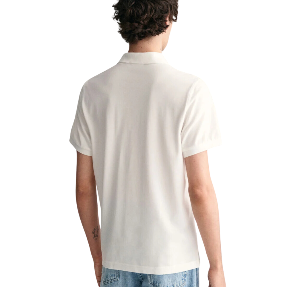 GANT Reg Shield SS Pique Polo - White