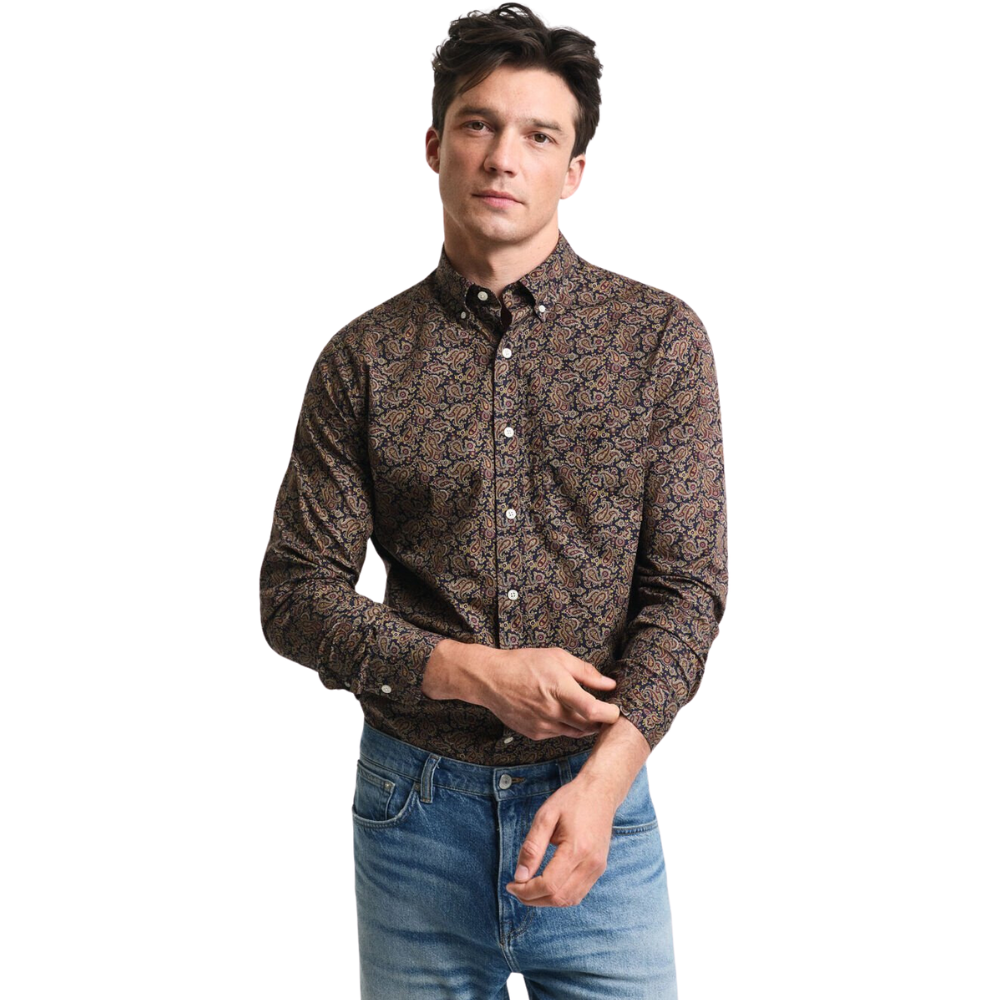 GANT Reg Paisley Printed Shirt - Prussian Blue