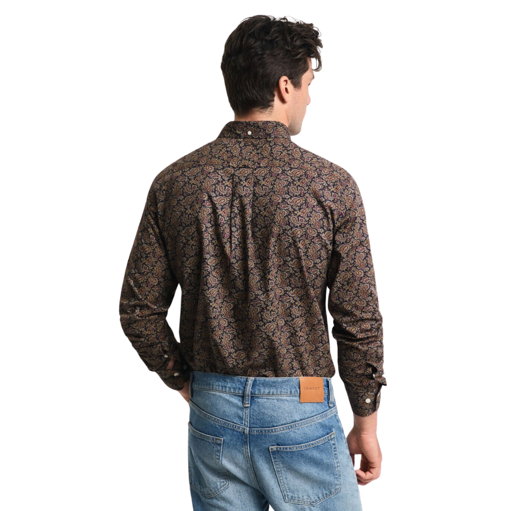 GANT Reg Paisley Printed Shirt - Prussian Blue