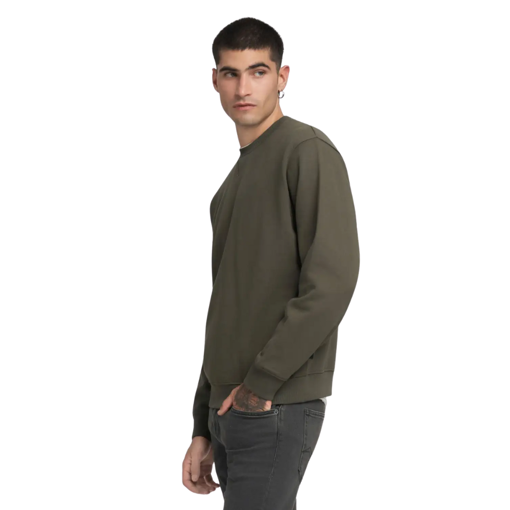 Replay Premium Basics Sweat - Mud Green