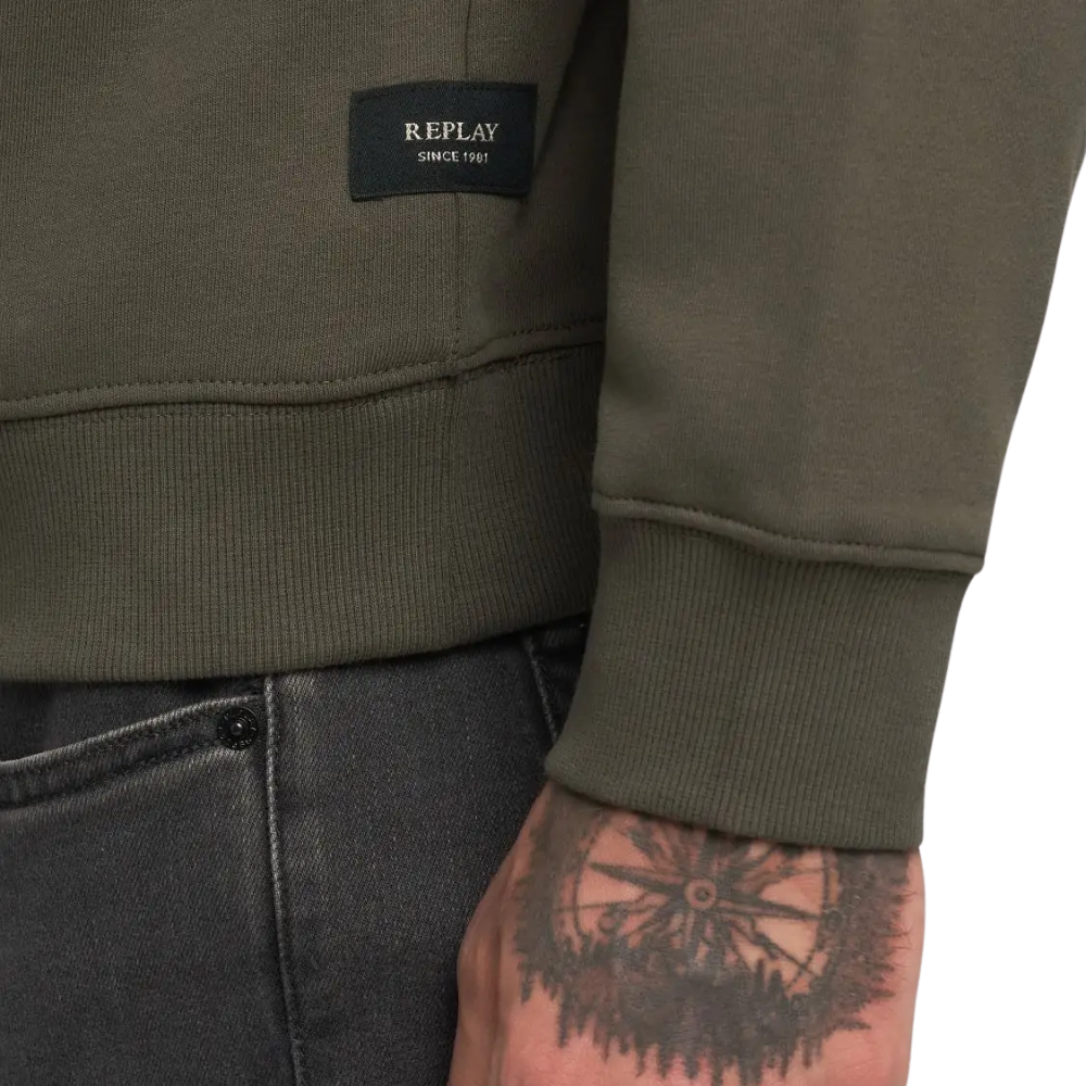 Replay Premium Basics Sweat - Mud Green