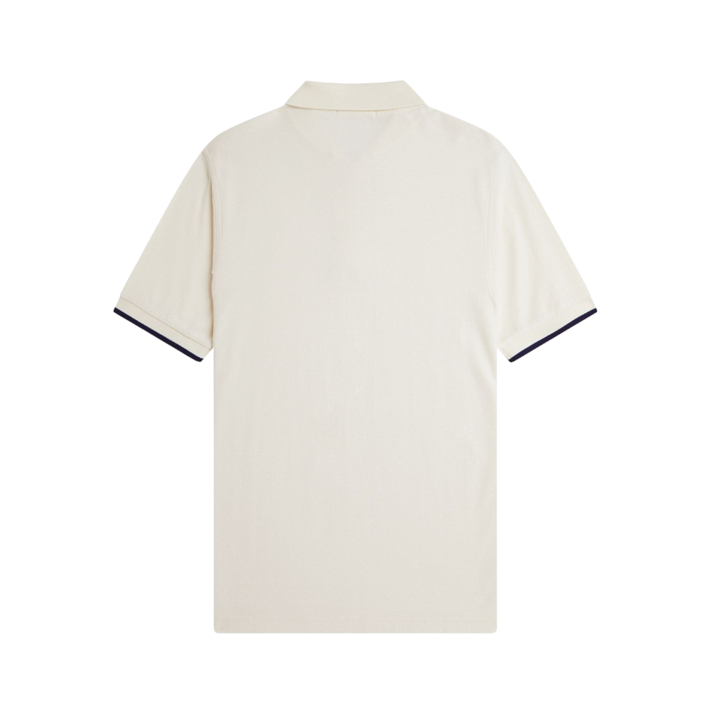 Fred Perry Crepe Pique Zip Neck Shirt - Ecru