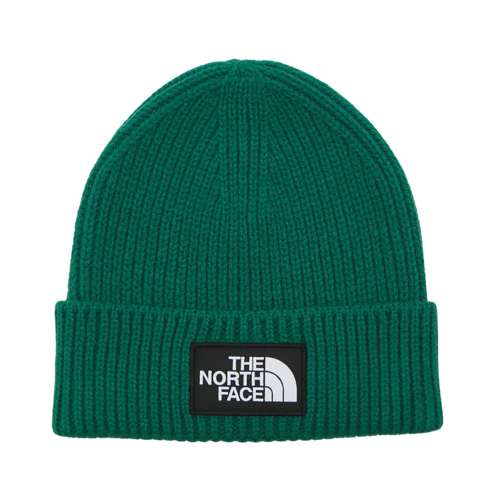 The North Face Logo Box Cuffed Beanie - Evergreen