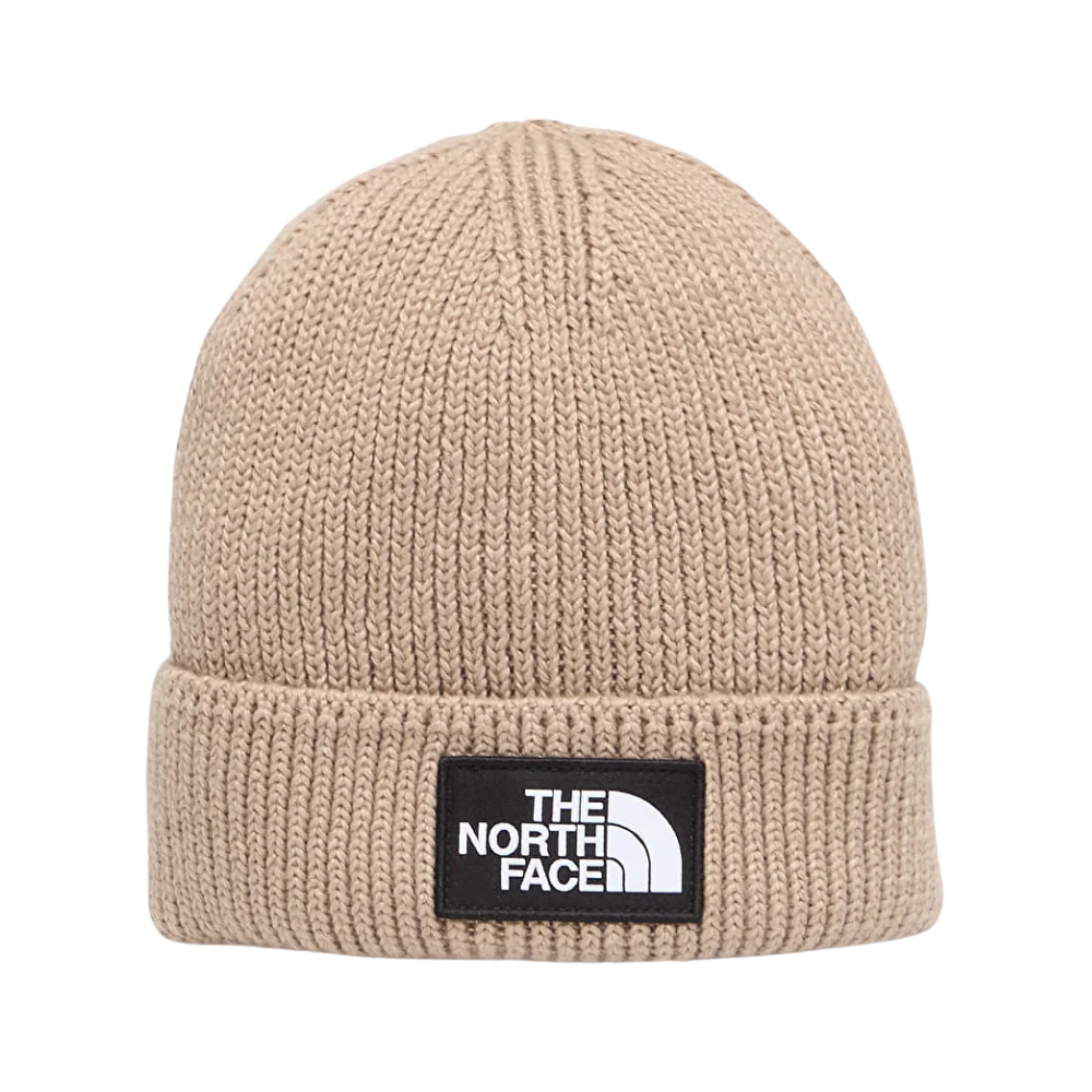 The North Face Logo Box Cuffed Beanie - Mushroom Grey