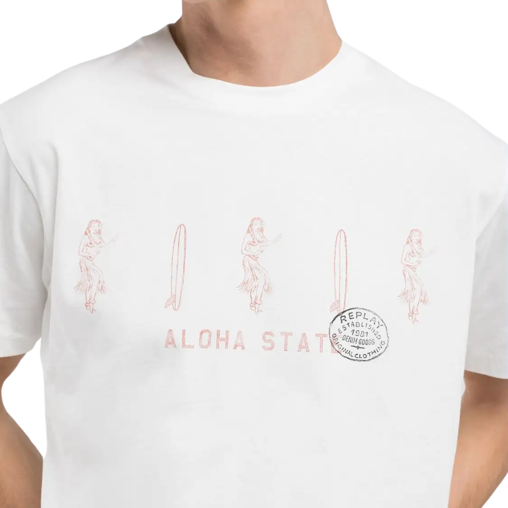 Replay Aloha State Tee - Natural White