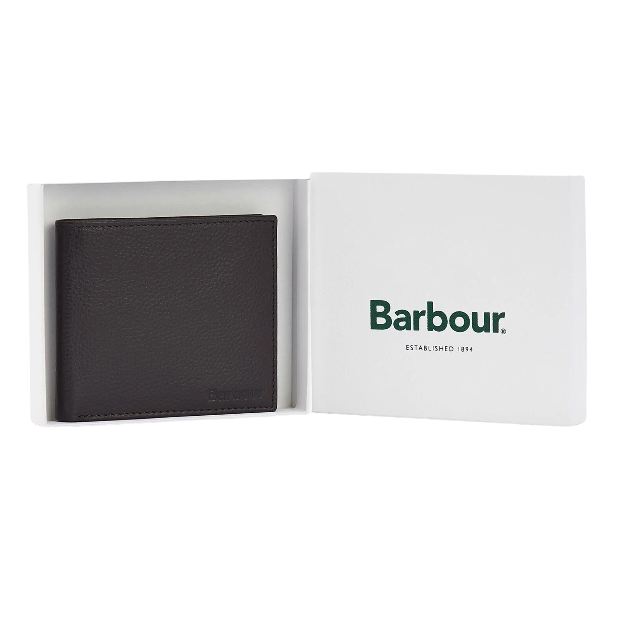 Barbour Amble Leather Billfold Wallet - Dark Brown