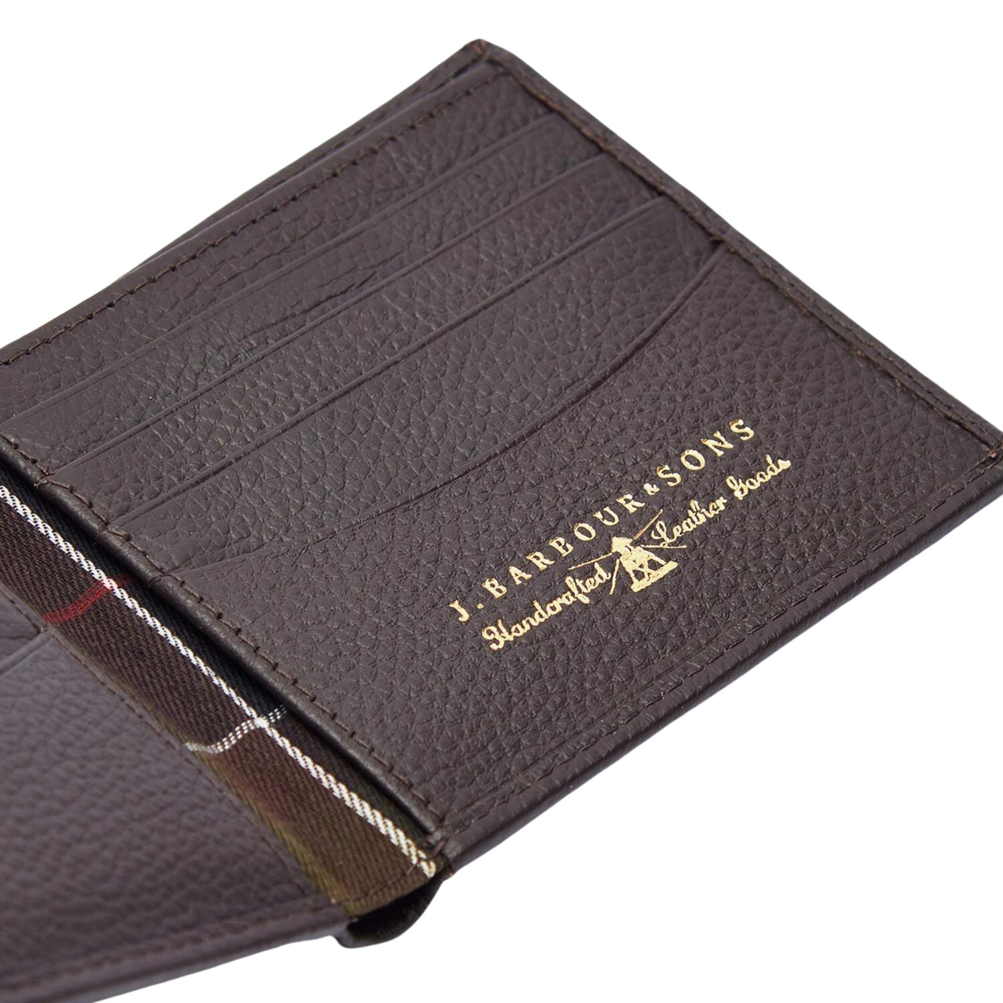 Barbour Amble Leather Billfold Wallet - Dark Brown