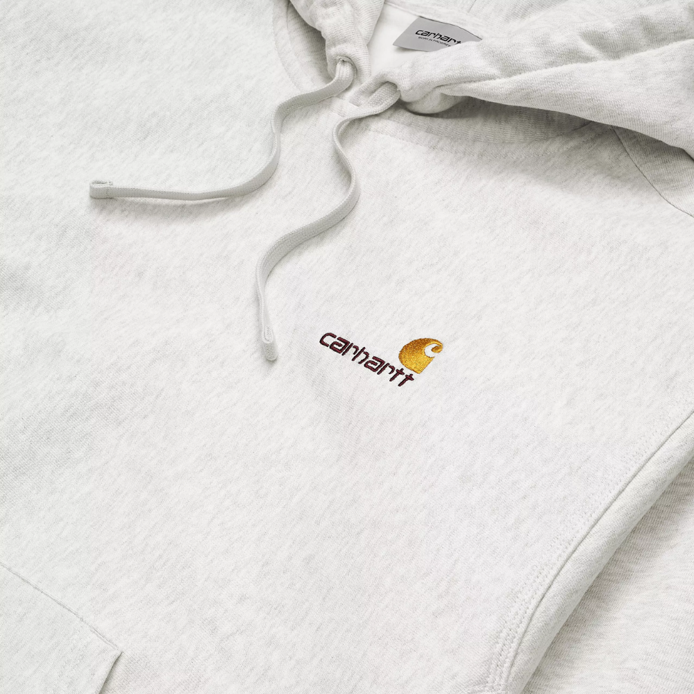 Carhartt WIP Hooded American Script Sweatshirt - Ash Heather