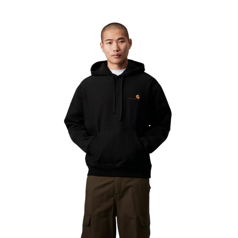 Carhartt WIP Hooded American Script Sweatshirt - Black