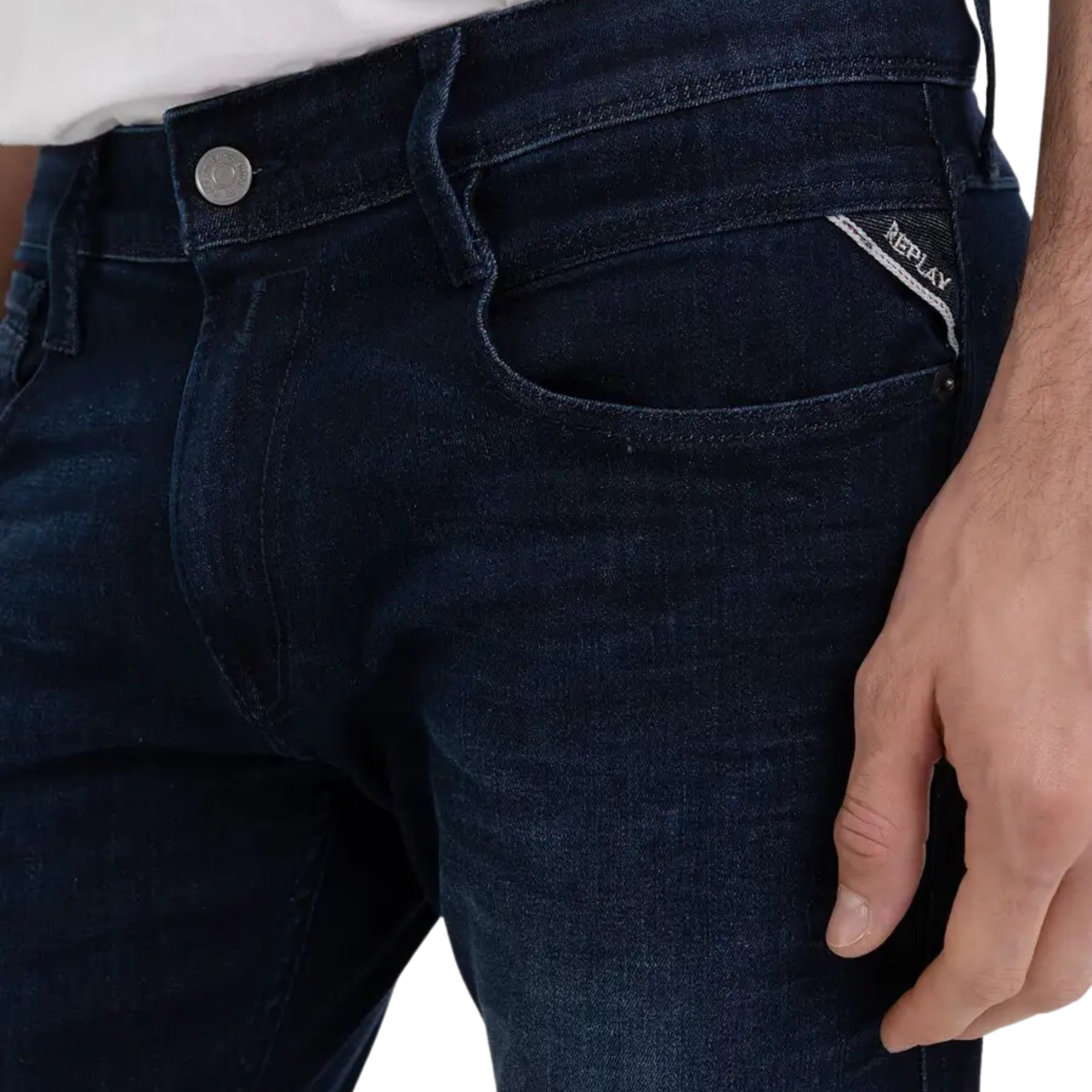 ANBASS Slim Power Stretch 99 Denim - Dark Blue