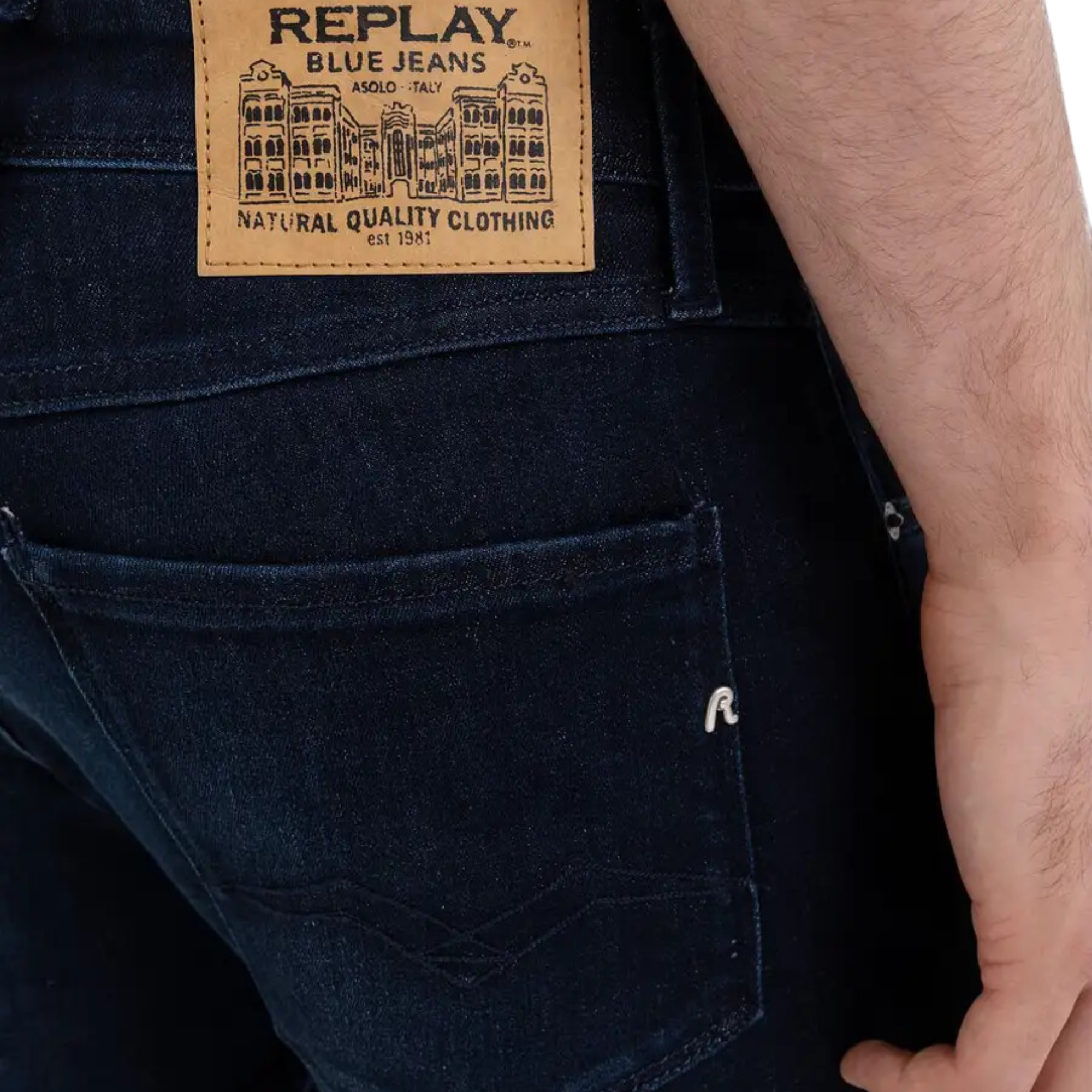 ANBASS Slim Power Stretch 99 Denim - Dark Blue