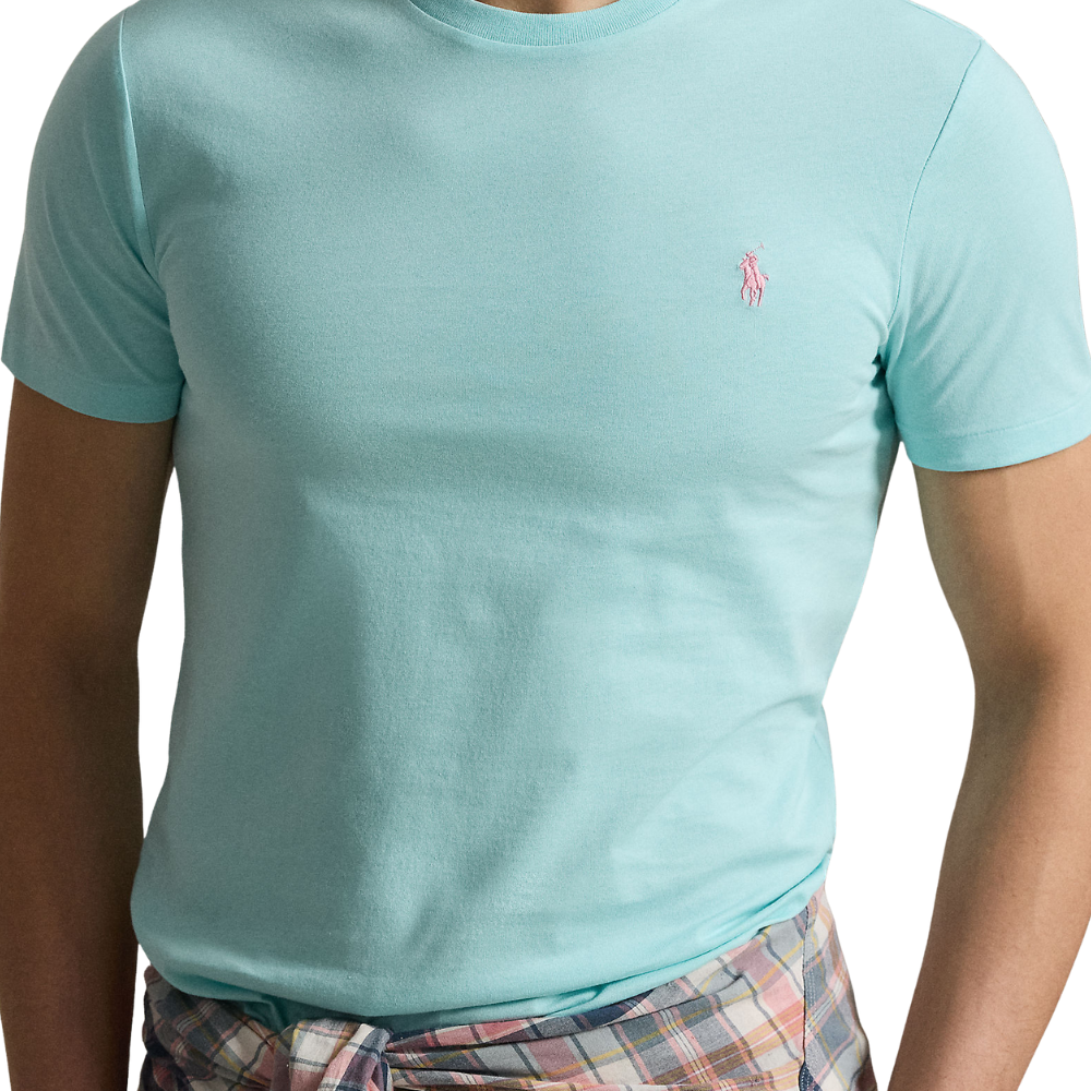 Polo Ralph Lauren Custom Slim Fit Jersey Crewneck T-Shirt - New Aqua