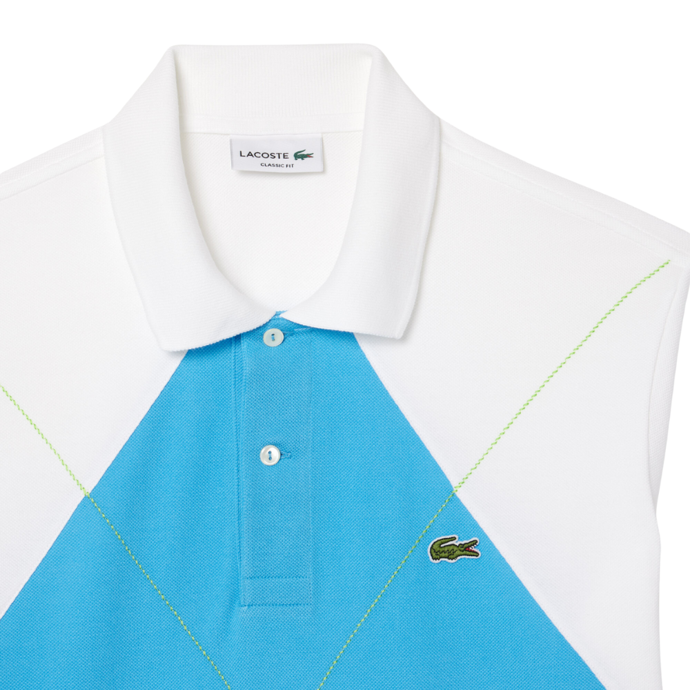 Lacoste Vintage Argyle Polo - White/Blue