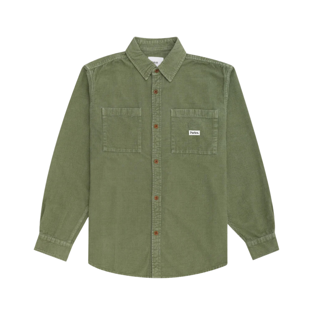 Ayr Cord Shirt - Olive Green
