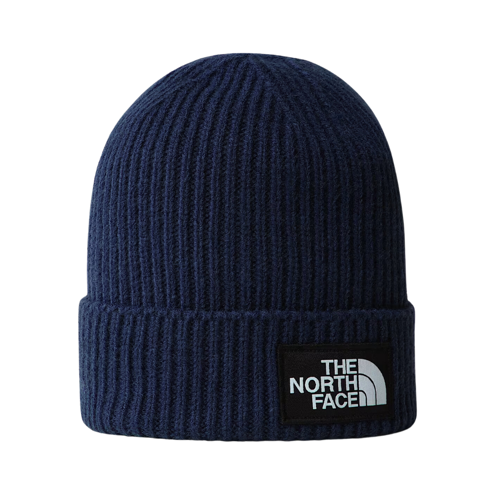 The North Face Logo Box Cuffed Beanie - Summit Navy