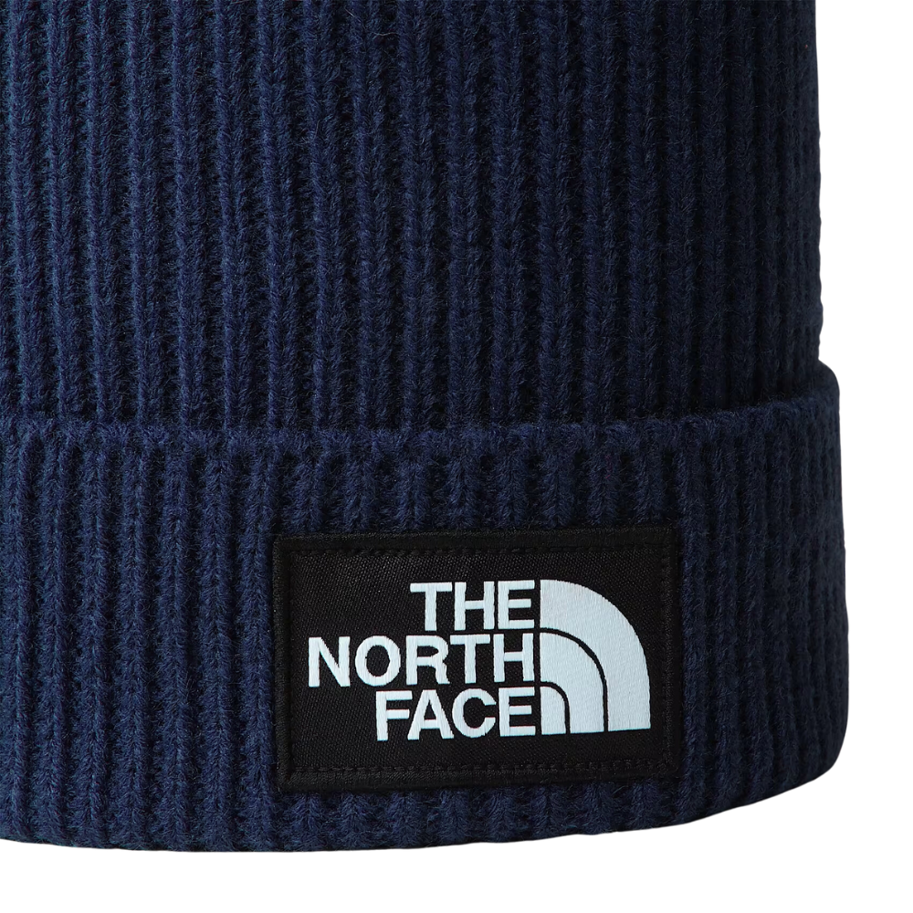 The North Face Logo Box Cuffed Beanie - Summit Navy