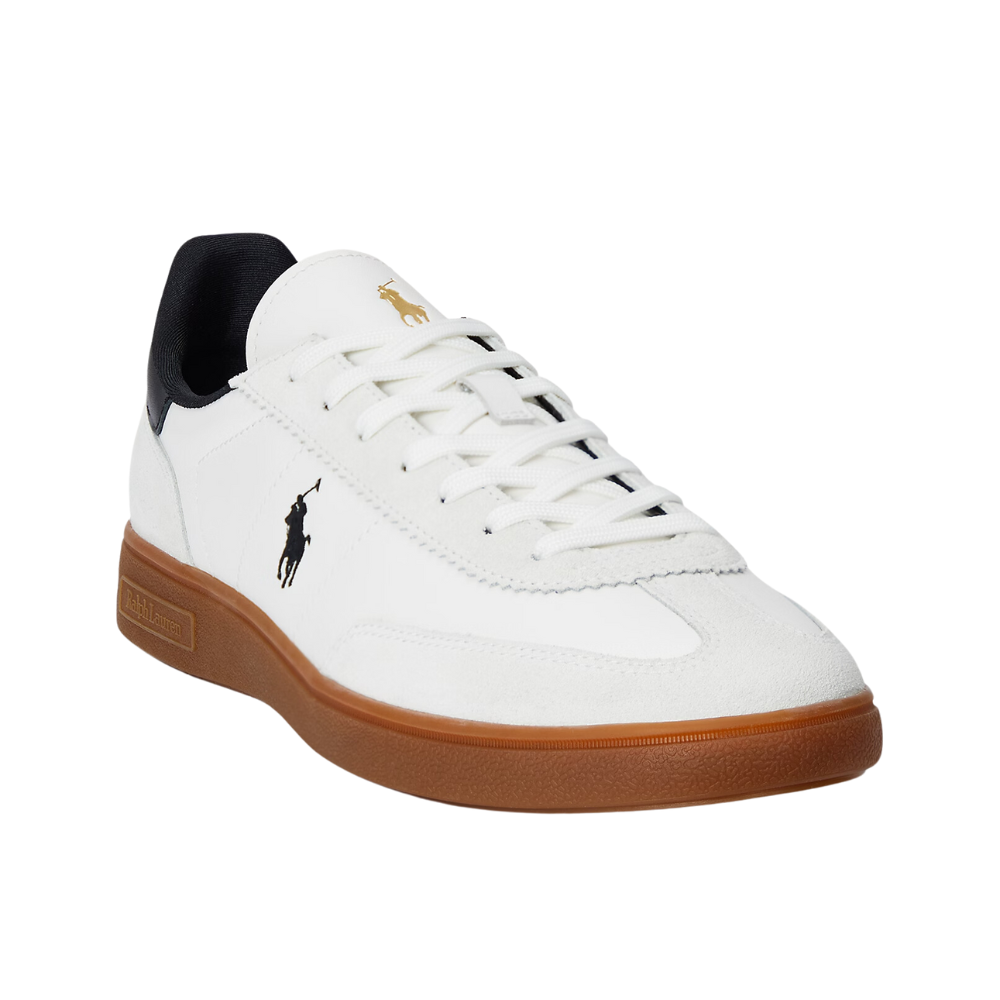 Ralph Lauren Bedford Leather Trainer - White/Black