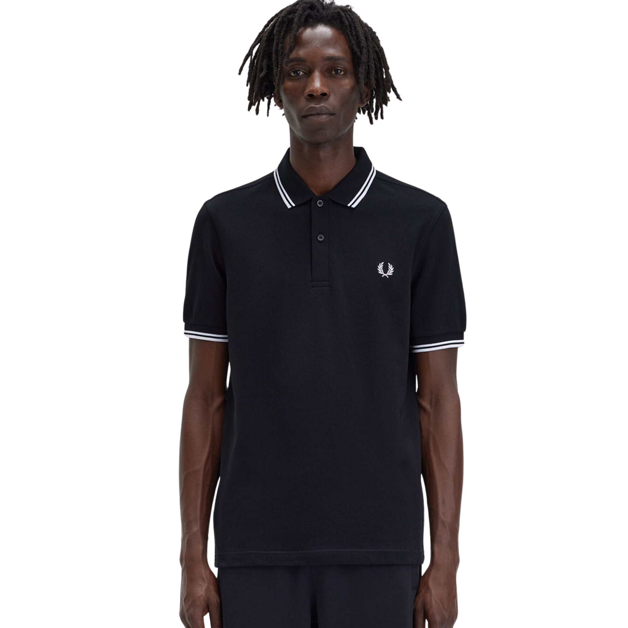 Fred Perry M3600 Twin Tipped Polo - Black/White