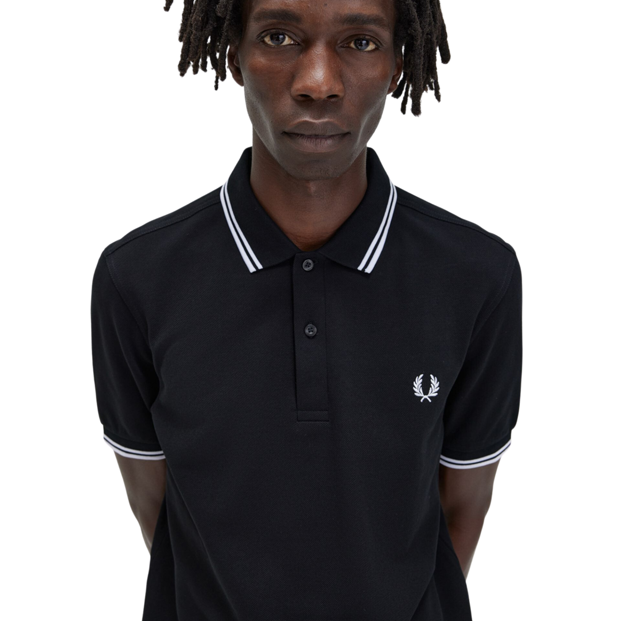 Fred Perry M3600 Twin Tipped Polo - Black/White