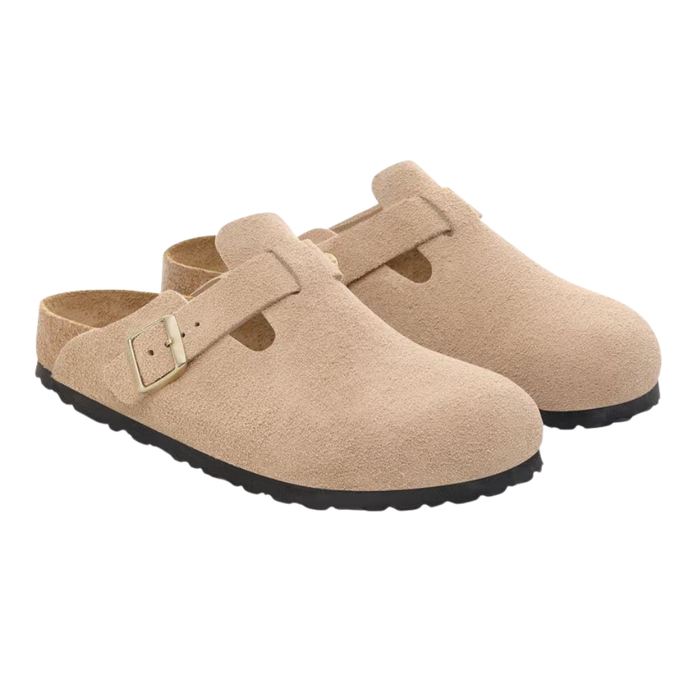 Birkenstock Boston Suede Leather Clog - Sandcastle