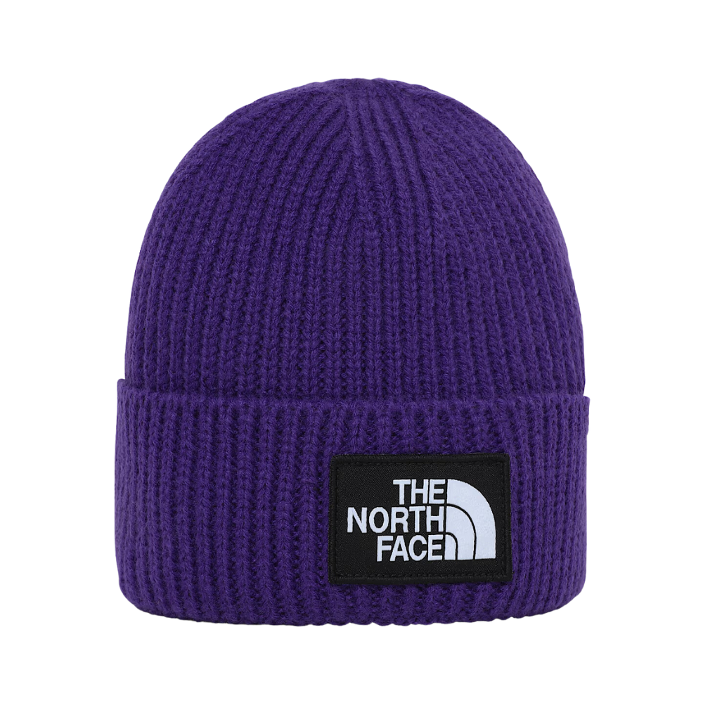 The North Face Logo Box Cuffed Beanie - Peak Purple