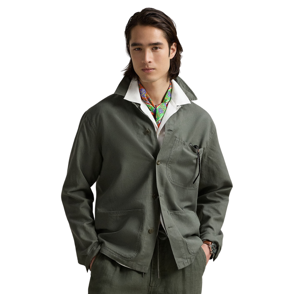 Ralph Lauren Button Through Canvas Overshirt - New Olive