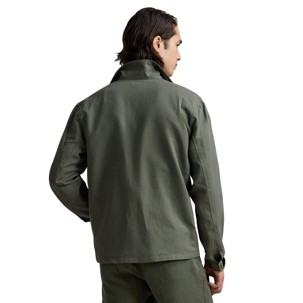 Ralph Lauren Button Through Canvas Overshirt - New Olive