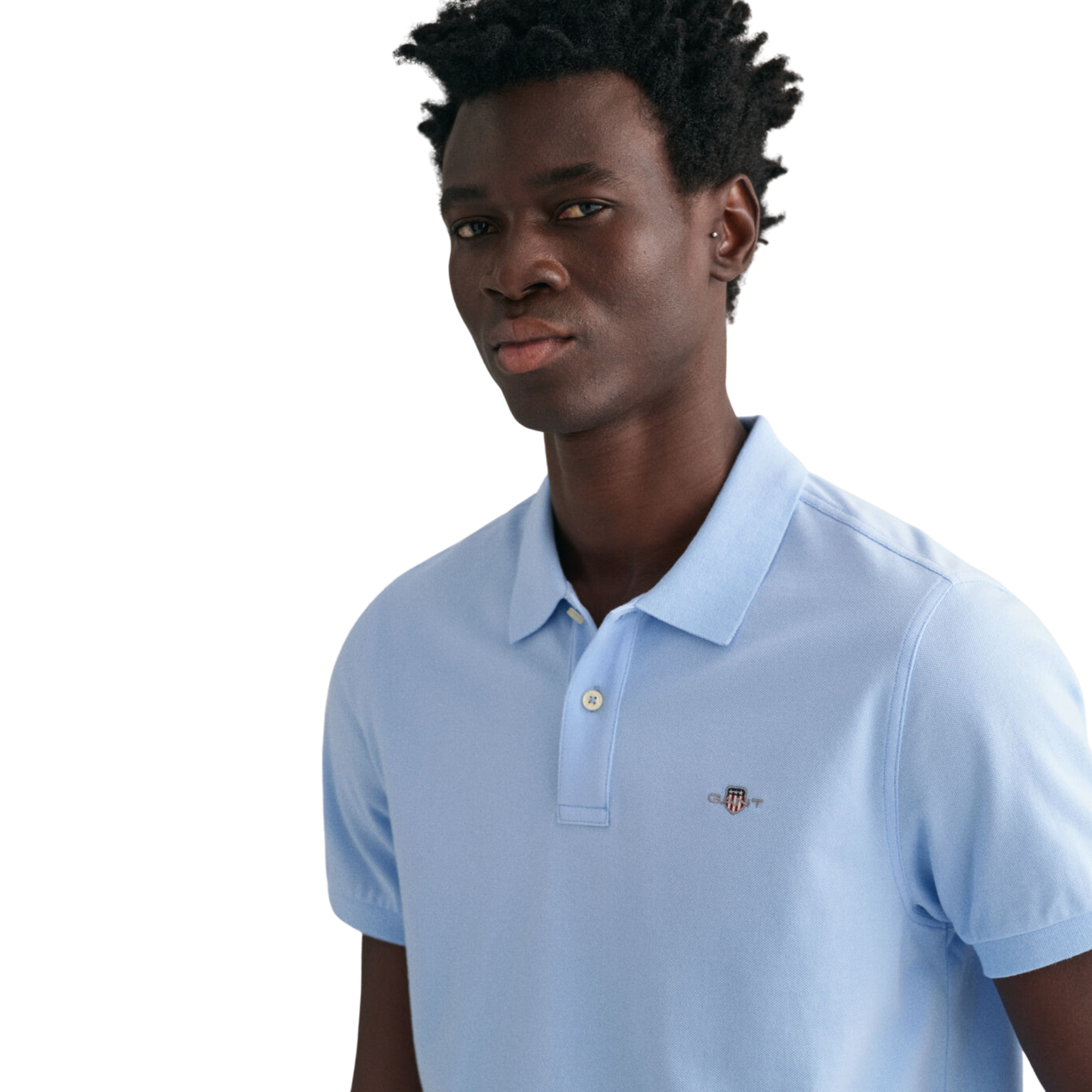 GANT Reg Shield SS Pique Polo - Capri Blue