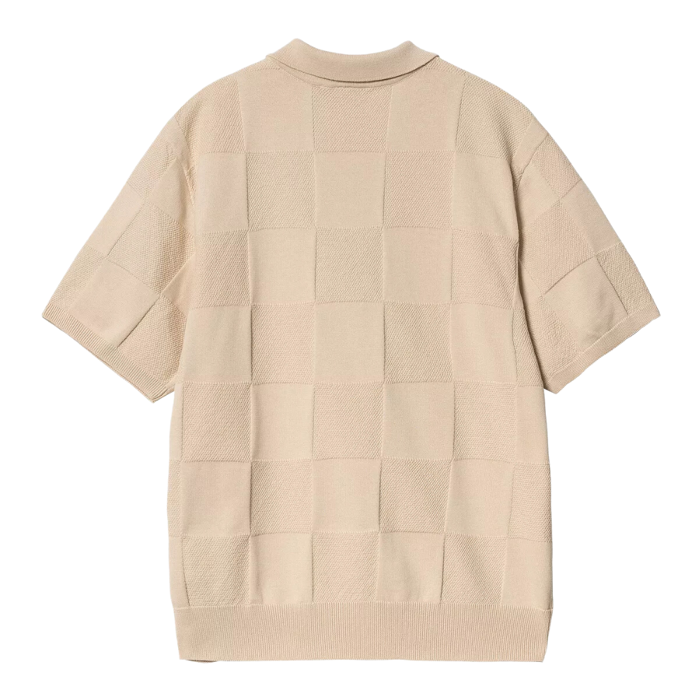 Carhartt WIP S/S Checker Polo Cotton Knit - Fleur De Sel