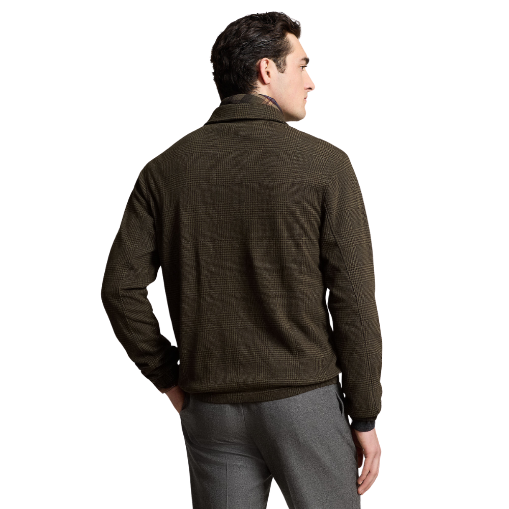 Ralph Lauren Check Fleece Bomber Jacket - Olive Heather